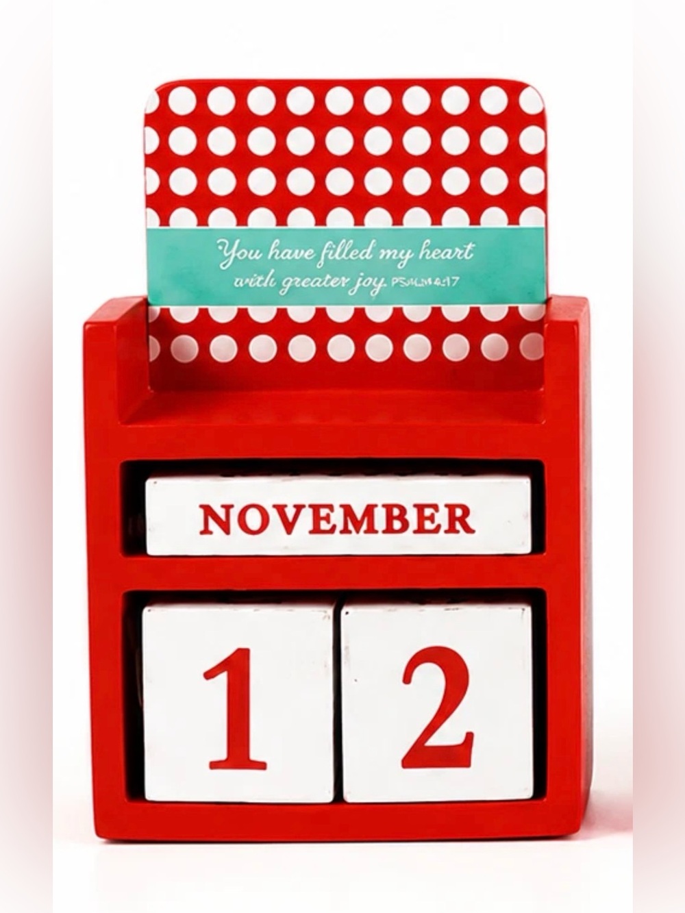 NWT Dayspring Wooden Block Perpetual Calendar Desk Home Office Decor Gift
